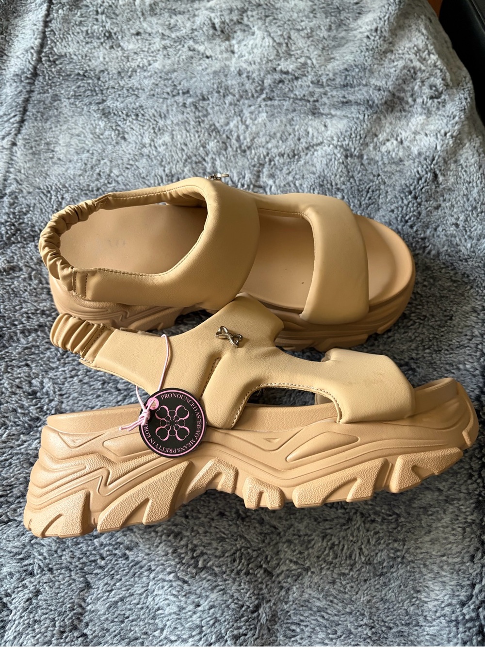 Platform Slingback Sandals in Beige - Women